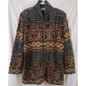 French Rags Brenda French Womens Size 3 Wearable Art Hand-Loomed Full Zip USA